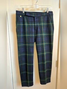 Ralph Lauren Navy and Green Tartan Plaid Trousers